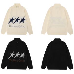 Maglione da <span class=keywords><strong>uomo</strong></span> in <span class=keywords><strong>cotone</strong></span> e lana personalizzato a manica lunga semplice con scollo a mezza cerniera - Product Image 5