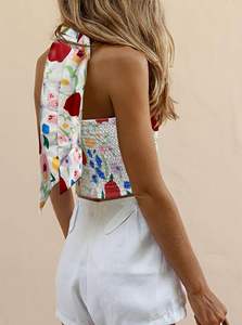 Women's Fashion Clothing <b>Sexy</b> CrissCross Halter Sleeveless Wrap Front Backless Cami <b>Crop</b> <b>Top</b> Clubbing - Product Image 3