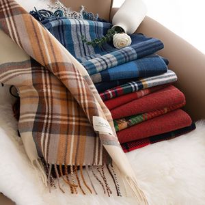 Écharpe longue en laine à carreaux, classique, chaude et isolante pour l'hiver, motif à carreaux, pour adulte, personnalisable – Offre spéciale - Product Image 4