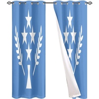 Rideau en polyester recyclable à impression numérique du drapeau national de Kosrae, doux, lisse, occultant, pour fenêtre, promotionnel