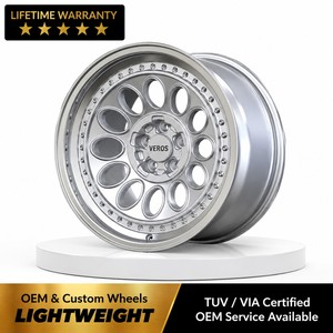 VEROS Jantes en aluminium de conception rétro 17x9j pouces argentées pour voiture 4x98, Cb 58.1 5x98, jantes forgées pour <span class=keywords><strong>Alfa</strong></span> <span class=keywords><strong>Romeo</strong></span> Gtv6 Giulia 006 Gtam 1972 - Product Image 1