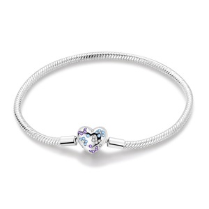 Pulsera DIY de cobre chapado en platino con dijes de cielo estrellado, unicornio, girasol, mariquita, cadena de hueso de serpiente y circonita blanca, 17 cm - Product Image 2