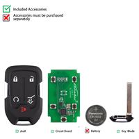 LONSDOR CL30-15 Llave Remota de 5 Botones Compatible con ID46 ID49 ID4A 315MHz 433.92MHZ para Chevrolet