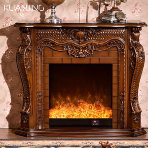 Kuanjing Eleganter Holzgeschnitzter Kamin im Modernen Stil Freistehend für Wohnzimmer Hotel Villa Fernbedienung OEM ODM - Product Image 3