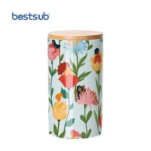 BestSub-contenedores de cerámica para alimentos personalizados, frascos de almacenamiento con tapa de bambú, 16oz, 25oz, 30oz, para <span class=keywords><strong>cocina</strong></span>, por sublimación - Product Image 5