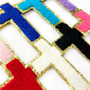 Parches bordados 3D de tela de 3 pulgadas con diseño de Jesús y cruz, en chenilla dorada, brillante, blanca y rosa, para camisas y gorras, venta al por mayor 2026 - Product Image 5