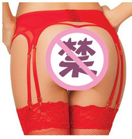 Uniforme de lingerie sexuelle en satin confortable de haute qualité pour la performance de la discothèque-porte-jarretelles à trois points avec décoration en dentelle