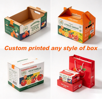 Boîte d'emballage en carton ondulé pour fruits frais, mangues, avec poignée, impression personnalisée en couleur, pour agriculteurs/supermarchés