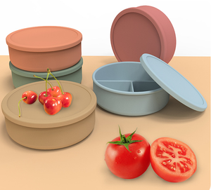 Fiambrera redonda de silicona Yongli, patrón de estrella, rejilla de tres puntos con tapa, fiambrera aislada, caja Bento de alta temperatura de grado alimenticio - Product Image 3