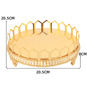 Eisen-Tablett im nordischen Luxus-Stil mit goldenem Rundboden für Wohnzimmer, Obst- und Gebäckaufbewahrung, klassische Heimdekoration - Product Image 5