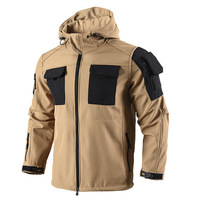 Veste Softshell Tactique d'Extérieur Hiver Homme, Imperméable et Respirante, Doublure Polaire, Motif Camouflage, en Tissu 'Beetle Shark Skin' avec Empiècements Longs