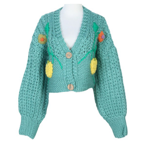 Maglione fatto <span class=keywords><strong>a</strong></span> <span class=keywords><strong>mano</strong></span> da donna con <span class=keywords><strong>Cardigan</strong></span> corto lavorato <span class=keywords><strong>a</strong></span> <span class=keywords><strong>mano</strong></span> da donna invernale - Product Image 1