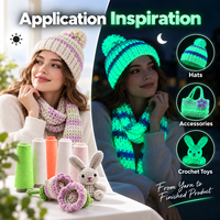Fil à tricoter phosphorescent pour chapeaux au crochet, jouets et créations d'Halloween, fil lumineux pour tricot, fourniture en gros personnalisée