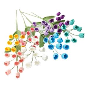 Décorations Florales Artificielles Personnalisées en Coton Crocheté Fait Main, Motif Muguet, Vente Directe Usine, <span class=keywords><strong>Boutique</strong></span> Exquise - Product Image 1