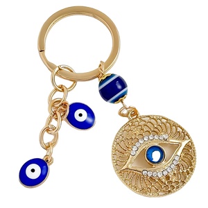 Một mảnh đôi mắt màu xanh mắt quỷ của tua Keychain rực rỡ Kim Cương Phong Cách Carabiner Mặt dây chuyền phụ kiện cho túi xách - Product Image 1