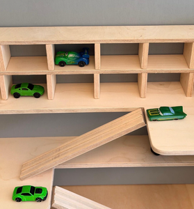 Organizzatore Ecologico per Bambini 1-4 Anni, Moderno Garage Porta Giocattoli in Legno con 5 Ripiani Pieghevoli - Product Image 5