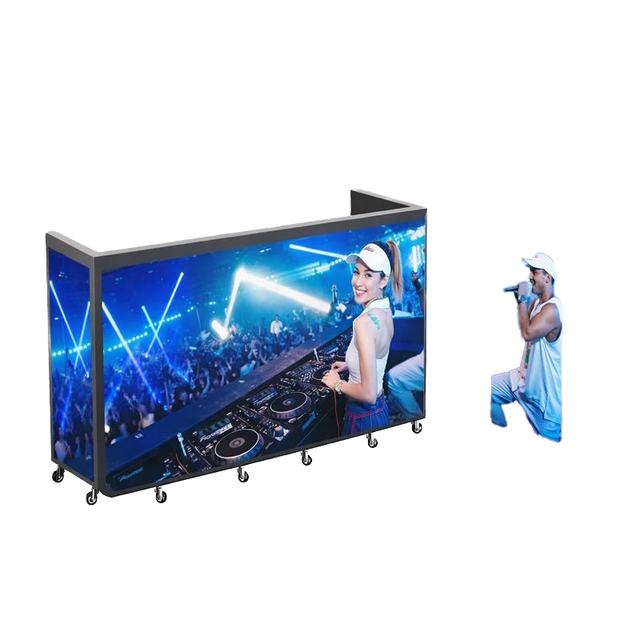 2026 NEW Rental P2.604 Six-Fold Portable IP65 LED Screen DJ Booth Rolling Wheels Mobile Stage Elevator Music Shopping Mall