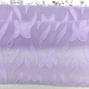 Patrones de agotamiento en capas 100% poliéster Flor de cinco pétalos tejido combinado-120 GSM transparente para decoración de ropa de niños y Hijabs - Product Image 6