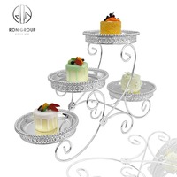 Nouveau support de gâteau en métal Durable de couleur blanche support de gâteau en métal de conception moderne de haute qualité élégant pour l'anniversaire