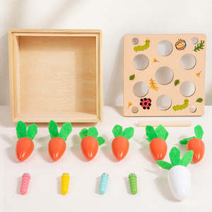 Juguetes Educativos Montessori de Madera para Niños, Juego de Reconocimiento Físico <span class=keywords><strong>Tres</strong></span> <span class=keywords><strong>en</strong></span> Uno: Juego de Arrastrar Raíces, Pesca y Captura de Insectos - Product Image 4