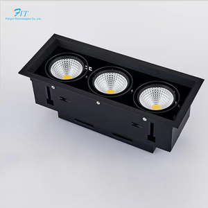 Éclairage commercial Led Grille Lumineuse 3 Tête Grille Downlight Réglable Boîtiers Carrés Led Spot Lumières Salon - Product Image 1