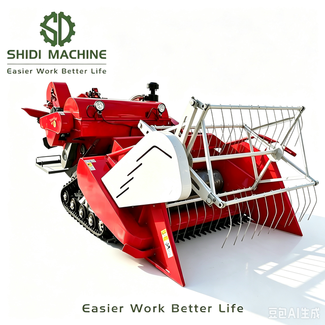 15HP Small Crawler Combine Harvester Mini Rice Wheat Harvester Machine Paddy Fied Harvest Equipment
