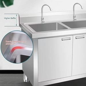 Évier <span class=keywords><strong>de</strong></span> jardin en acier inoxydable 304 commercial, à fente unique, avec porte <span class=keywords><strong>de</strong></span> placard, intégré à l'électricité, pour balcon, cour, lavabo extérieur - Product Image 4