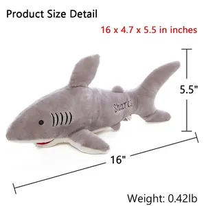 2024 conception d'usine avec votre Logo mignon peluche requin forme oreiller vente chaude en peluche requin jouet requin