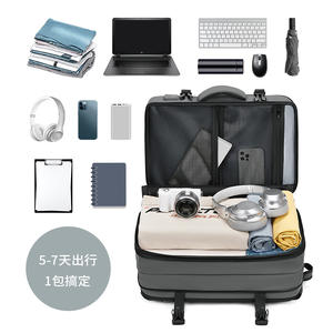 Mochila multifuncional expandible para viajes de negocios con compartimento para portátil y puerto USB gris negro azul - Product Image 5