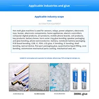 Distributeur de colle thermofusible robuste 300ML à chauffage automatique, double plateforme à quatre axes pour tôles, pulvérisation de revêtement PUR personnalisée