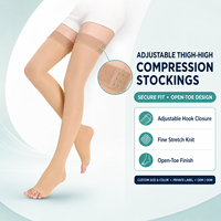Chaussettes de compression sportives tricotées personnalisables 20-30 mmHg, hautes jusqu'aux cuisses, anti-embolie pour prévenir les varices