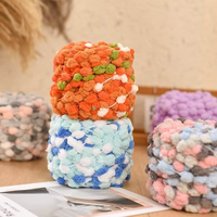 Fil à crocheter épais multicolore fait main, fil fantaisie pour couverture DIY, fil à tricoter teint en mélange de polyester YuHeng, résistant