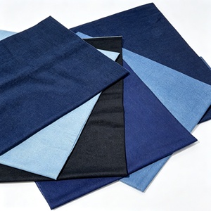 Washed Indigo Denim Fabric 16x150 Low Elastic Cotton <strong>Blend</strong> for Ladies Sleeveless Dress Denim Pants Men Long Robe - Product Image 1