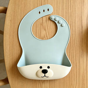 Juego de alimentación de silicona para bebés, directo de fábrica, libre de BPA, kit de comedor para niños pequeños, babero impermeable, plato con ventosa - Product Image 5