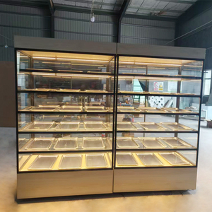 Cake Bread <b>Display</b> Showcase for Supermarkets Glass Plywood Material Custom Color and Size Lacquer Finish - Product Image 5
