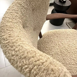 <span class=keywords><strong>Chaise</strong></span> <span class=keywords><strong>longue</strong></span> moderne confortable en <span class=keywords><strong>peluche</strong></span> avec des accents en bois élégants - Product Image 5