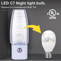 Ampoule LED C7 certifiée UL, 0,5W, 120V, petite ampoule à culot E12
