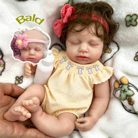 Adorable poupée reborn en silicone de 12 pouces, yeux fermés, expressions multiples, compagnon pour personnes âgées, utilisation thérapeutique, vente en gros
