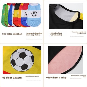 Maglia da Calcio per <span class=keywords><strong>Cani</strong></span> Coppa del <span class=keywords><strong>Mondo</strong></span>, Gilet Traspirante in Rete con Bandiera Nazionale, Abbigliamento Estivo per <span class=keywords><strong>Cani</strong></span> - Product Image 3