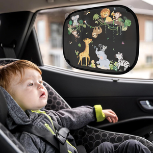 Cute Funny Car Sunshade Storage Pockets PVC Mesh Side <b>Window</b> <b>Shades</b> Foldable Easy Install Cartoon Pattern Accessories - Product Image 4
