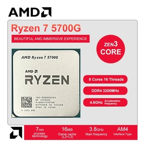 ซีพียูใหม่ Ry-zen 7 5700G แบบกล่อง R7 3.8GHz 8 คอร์ 16 เธรด 7 นาโนเมตร ซ็อกเก็ต AM4 PCIE 3.0 Zen 3 โปรเซสเซอร์ สำหรับเล่นเกมพีซี ซีพียูเอเอ็มดี - Product Image 3