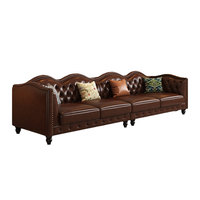 Ensemble de canapés en cuir véritable de style américain de luxe, combinaison de meubles de salon, meubles pour hôtel et bureau