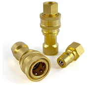 Raccord rapide hydraulique en laiton série KZD, taille 1/8'', filetage BSPP BSPT NPT ZG, double arrêt rapide