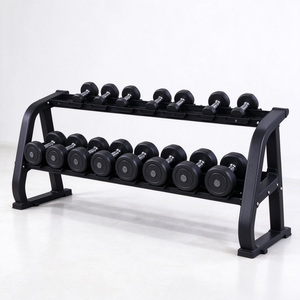 Support de rangement noir à double niveau pour haltères, équipement de sport commercial - Product Image 5