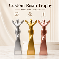 Trophée en résine pour figurine de vainqueur, prix de compétition, plusieurs finitions, commande en gros