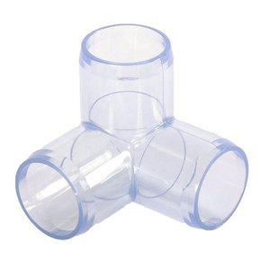Tube de tuyau en <span class=keywords><strong>PVC</strong></span> transparent en plastique transparent de haute qualité té coudé à 90 degrés modèles d'éclairage de Tube rond personnalisés plomberie d'eau - Product Image 3