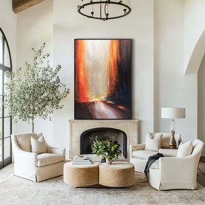 Dipinto a Olio Astratto Rosso di Grandi Dimensioni Fatto a Mano, Misure Personalizzabili, Design Personalizzati, Vendita all'Ingrosso per Soggiorno - Product Image 5