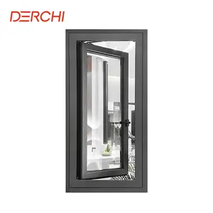 DERCHI NFRC AS2047 Energy efficiency double glazed outward window aluminum casement swing windows