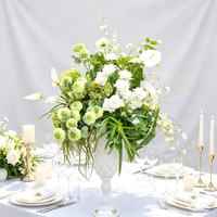 Nouvelle Composition Florale de Mariage de Haute Qualité, Style Romantique Blanc Rose Vert, Boule de Fleurs, Centre de Table Durable en Soie et Plastique