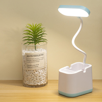 Livraison directe économie d'énergie LED USB avec porte-stylo lampe d'étude travail sommeil Table de chevet lampe de bureau de lecture